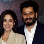 Yami Gautam with her husband and filmmaker Aditya Dhar during the trailer launch of their upcoming film Article 370 in Mumbai. (File Photo/ANI)(Girish Srivastav)