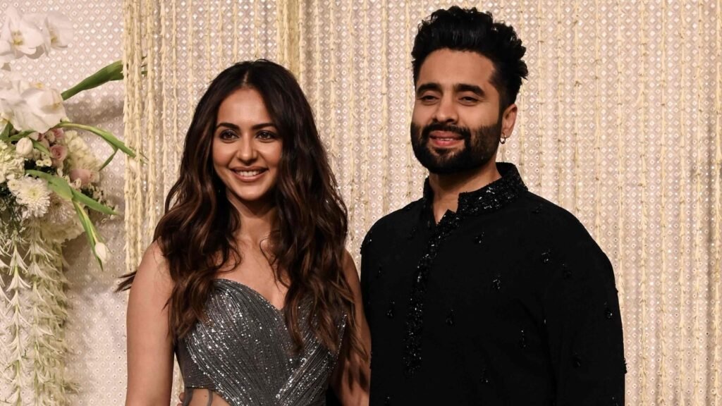 Rakul Preet Singh and Jackky Bhagnani attend the wedding reception ceremony of actor Aamir Khan's daughter Ira Khan and Nupur Shikhare in Mumbai. (File Photo/AFP)