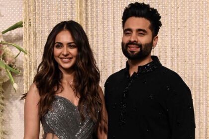 Rakul Preet Singh and Jackky Bhagnani attend the wedding reception ceremony of actor Aamir Khan's daughter Ira Khan and Nupur Shikhare in Mumbai. (File Photo/AFP)