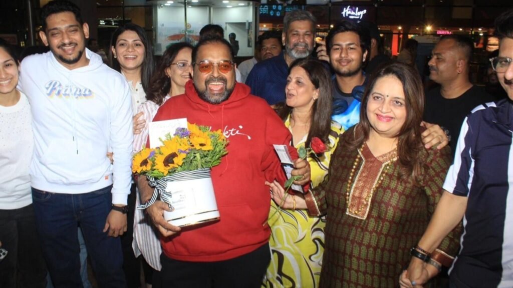 Shankar Mahadevan receives flowers and chocolates as he reached Mumbai after Grammys win.