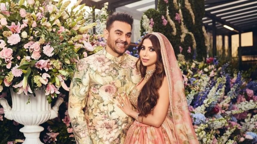 Arbaaz Khan with Sshura Khan during their wedding on December 24, 2023.