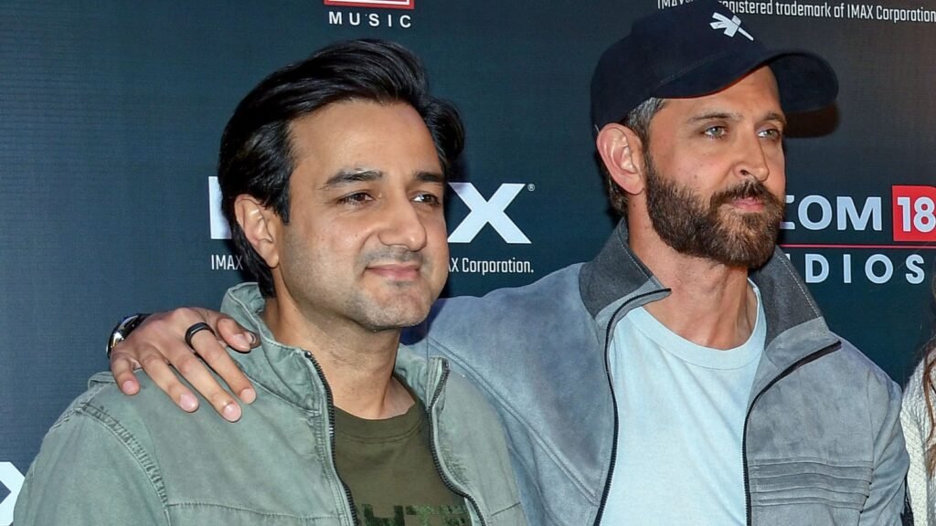 Siddharth Anand with Hrithik Roshan at a promotional event for Fighter. (Ashish Vaishnav)