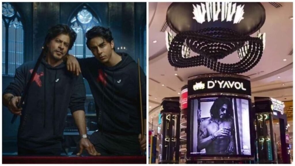 Shah Rukh Khan has been promoting son Aryan Khan's brand of luxury streetwear, D'Yavol X.