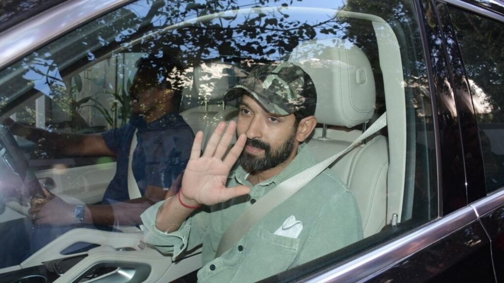 Vikrant Massey was seen in his car, getting out of the hospital.