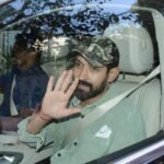 Vikrant Massey was seen in his car, getting out of the hospital.